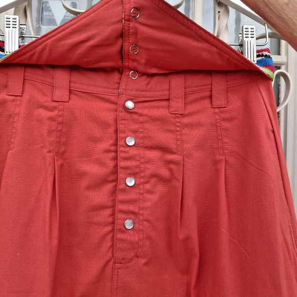 Guatemala Textiles Handwoven Cotton Serape Waist Red Corte Skirt  Size Small - Picture 6 of 16